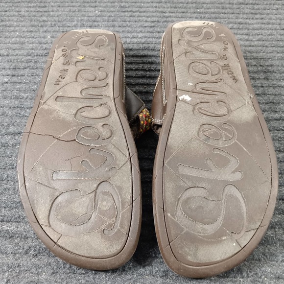 Skechers Tone Up Women Thong Flip Flops Brown - Picture 4 of 6